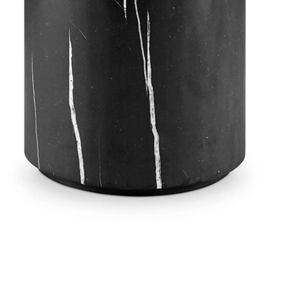 Nero Marquina Black Marble Drum Side Table - Classico-France & Son-FVT044MBLK-Side Tables-3-France and Son