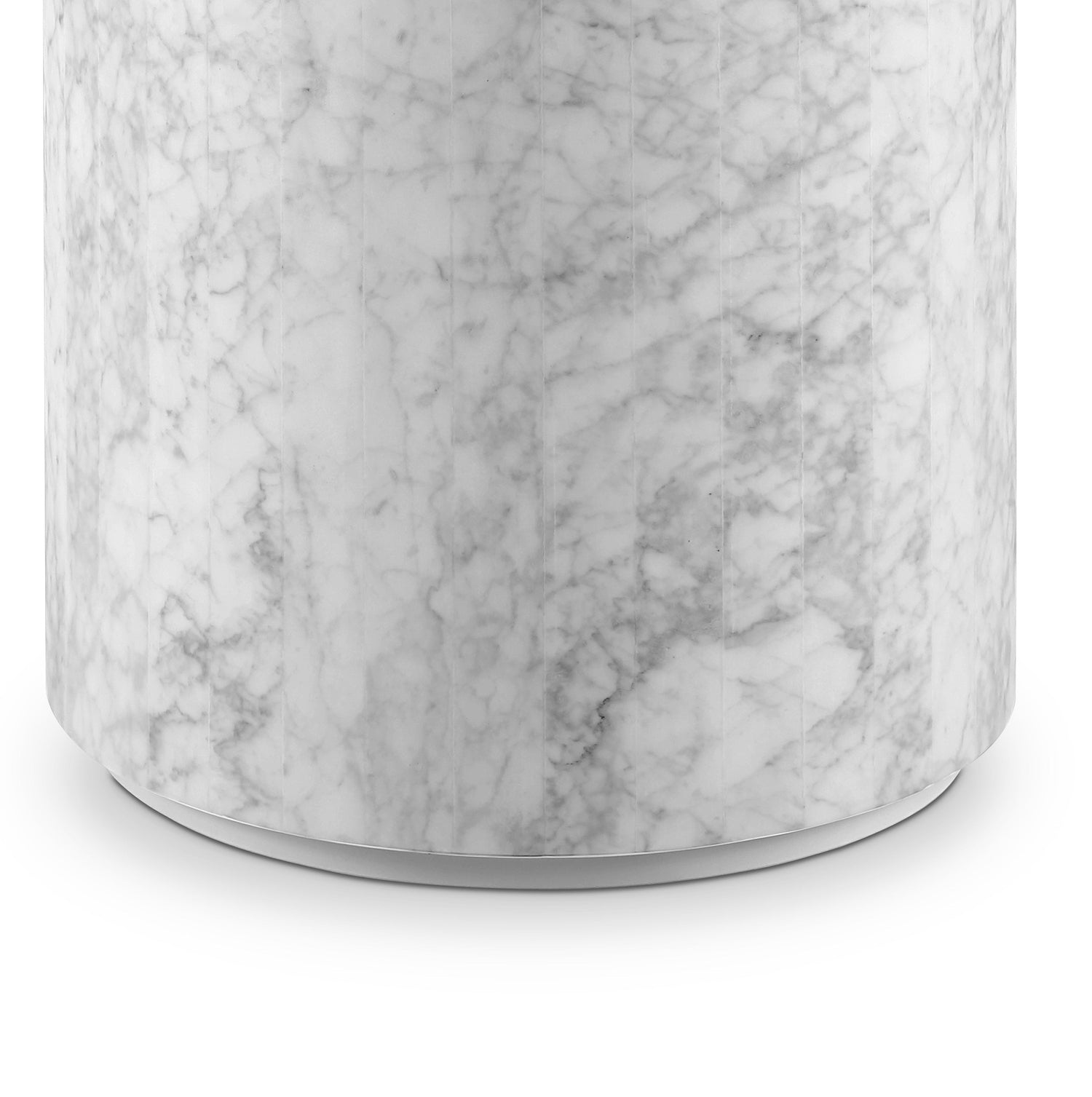 Carrara Marble Drum Side Table - Classico-France & Son-FVT044MWHT-Side Tables-4-France and Son
