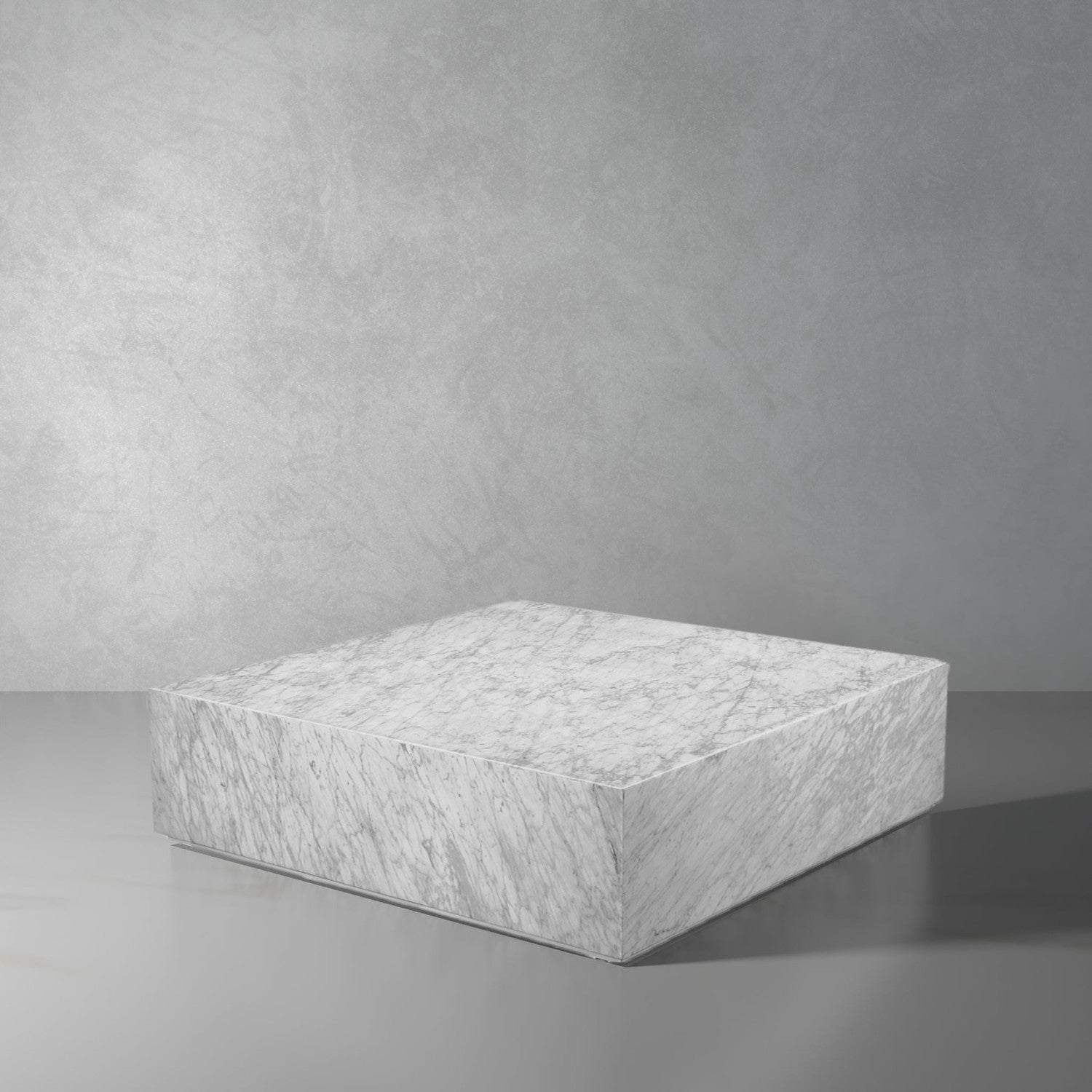 Marble Monolith Square Coffee Table-France & Son-FVT059MWHT-Coffee TablesWhite-1-France and Son