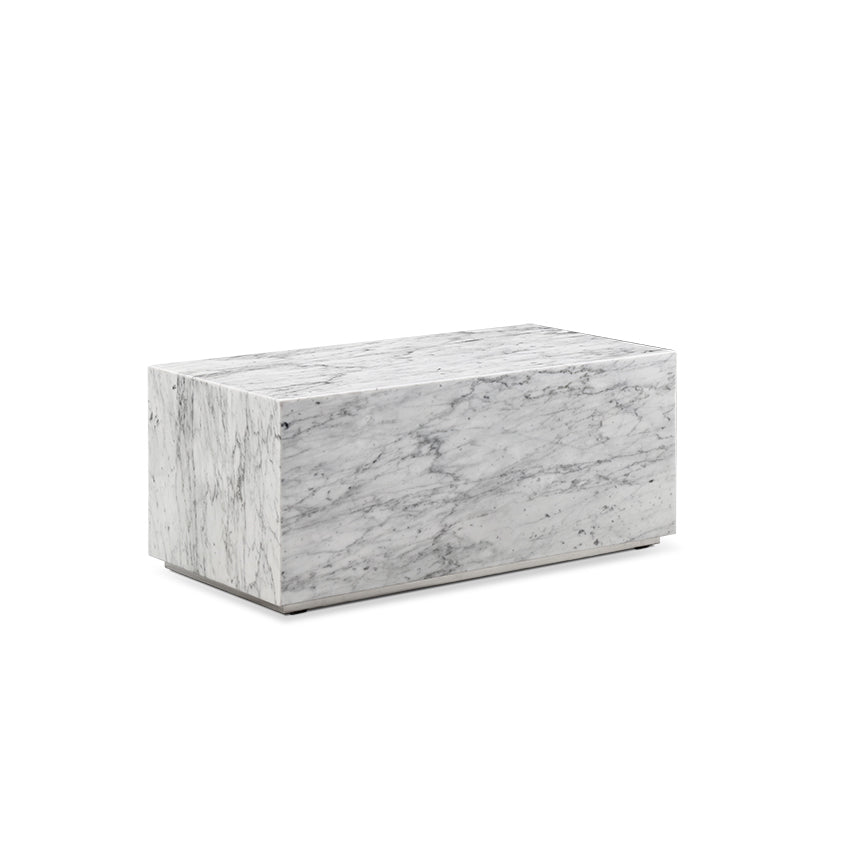 Marble Monolith Rectangle Coffee Table-France & Son-FVT150WHT-Coffee Tables-1-France and Son