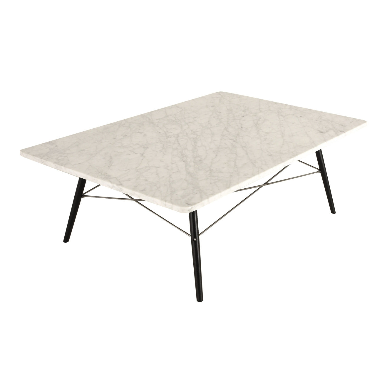 Carrara Marble Eiffel Base Coffee Table-France & Son-FXT1633WHT-Coffee Tables-2-France and Son