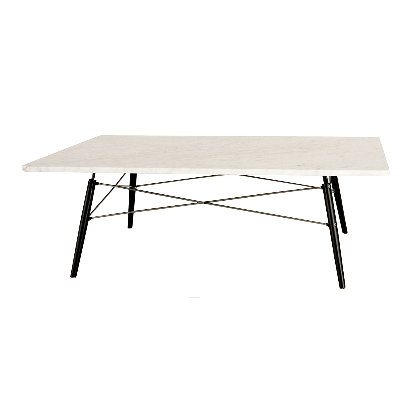 Carrara Marble Eiffel Base Coffee Table-France & Son-FXT1633WHT-Coffee Tables-1-France and Son