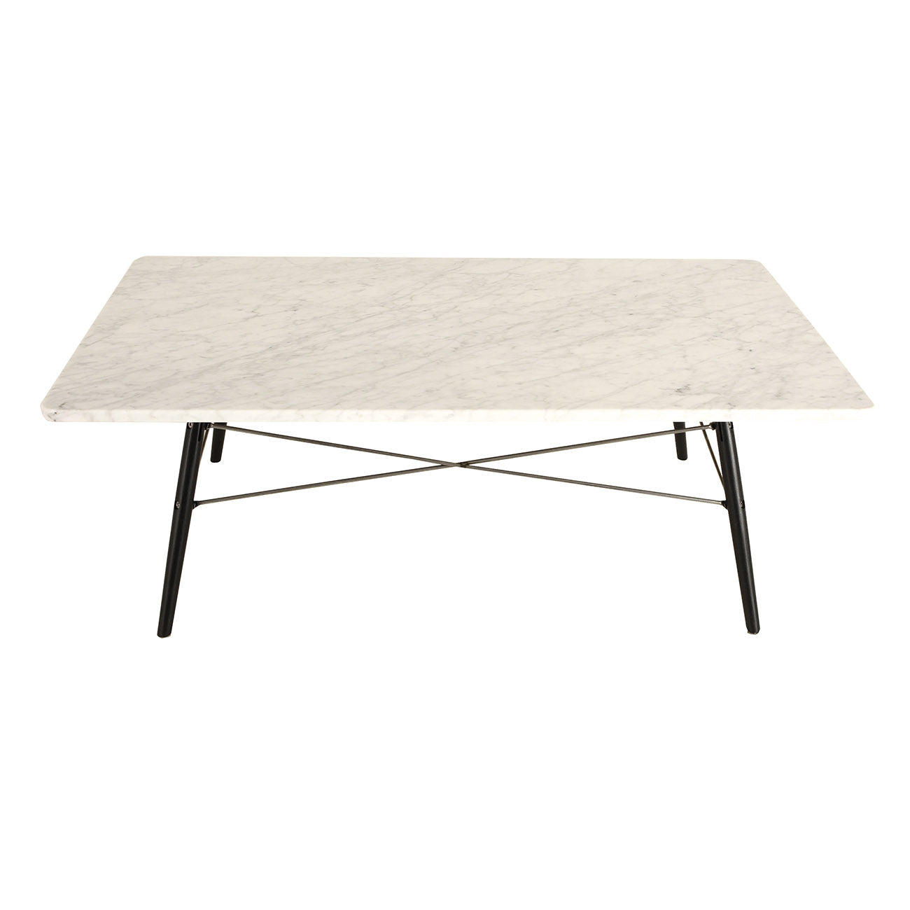 Carrara Marble Eiffel Base Coffee Table-France & Son-FXT1633WHT-Coffee Tables-3-France and Son