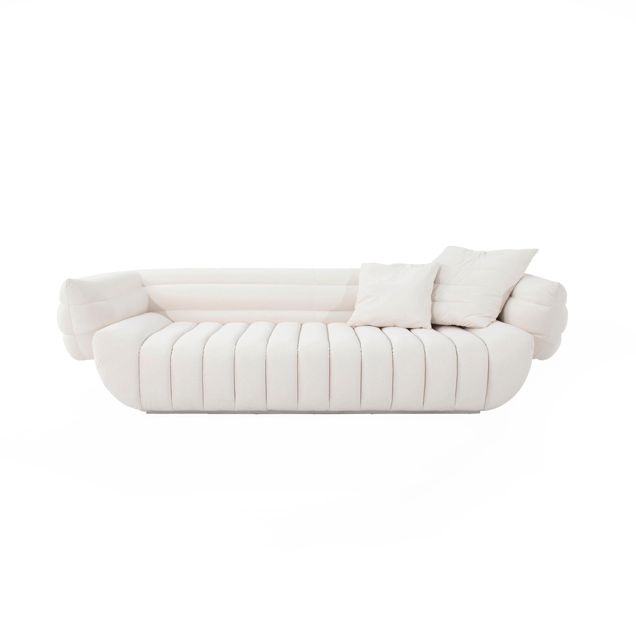 Claudette Channeled Sofa-France & Son-FYS0043IVORY-Sofas-1-France and Son