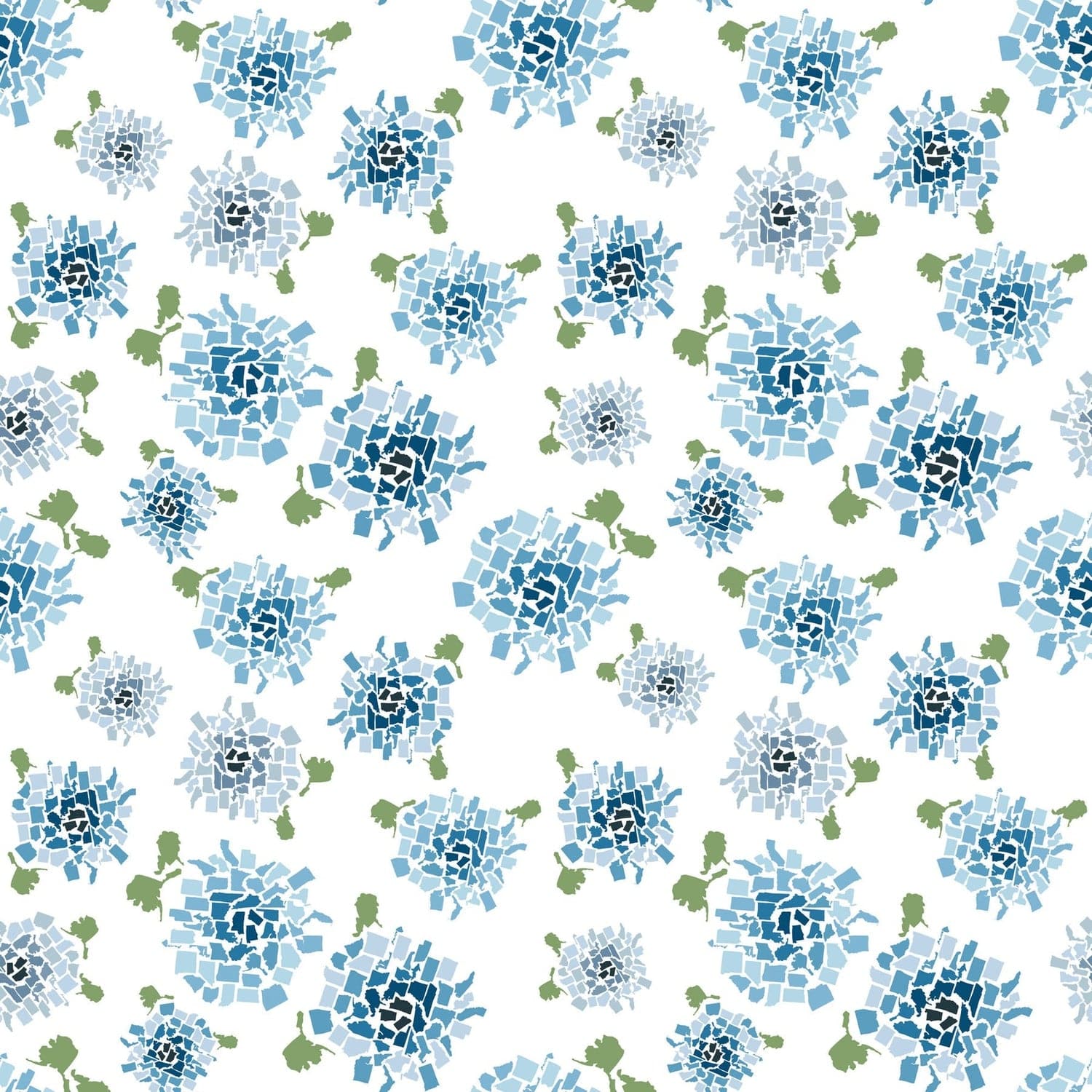 Honey & Hank Fifty States Hydrangea Wallpaper-Mitchell Black-MITCHB-WCHH101-BL-PM-10-Wall DecorPatterns Blue-Premium Matte Paper-4-France and Son