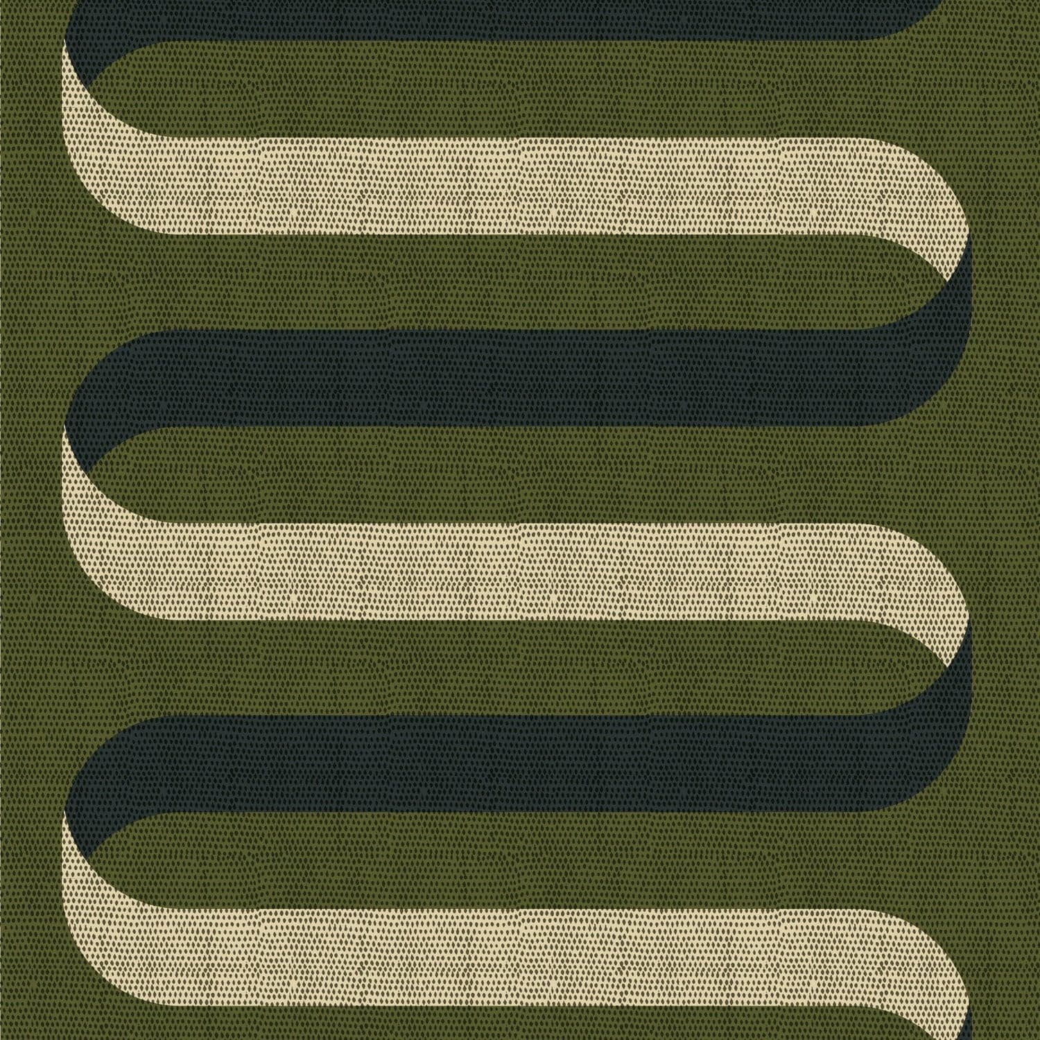 Folding Ribbon Wallpaper-Mitchell Black-MITCHB-WC406-OL-PM-10-Wall DecorPatterns Olive-Premium Matte Paper-1-France and Son