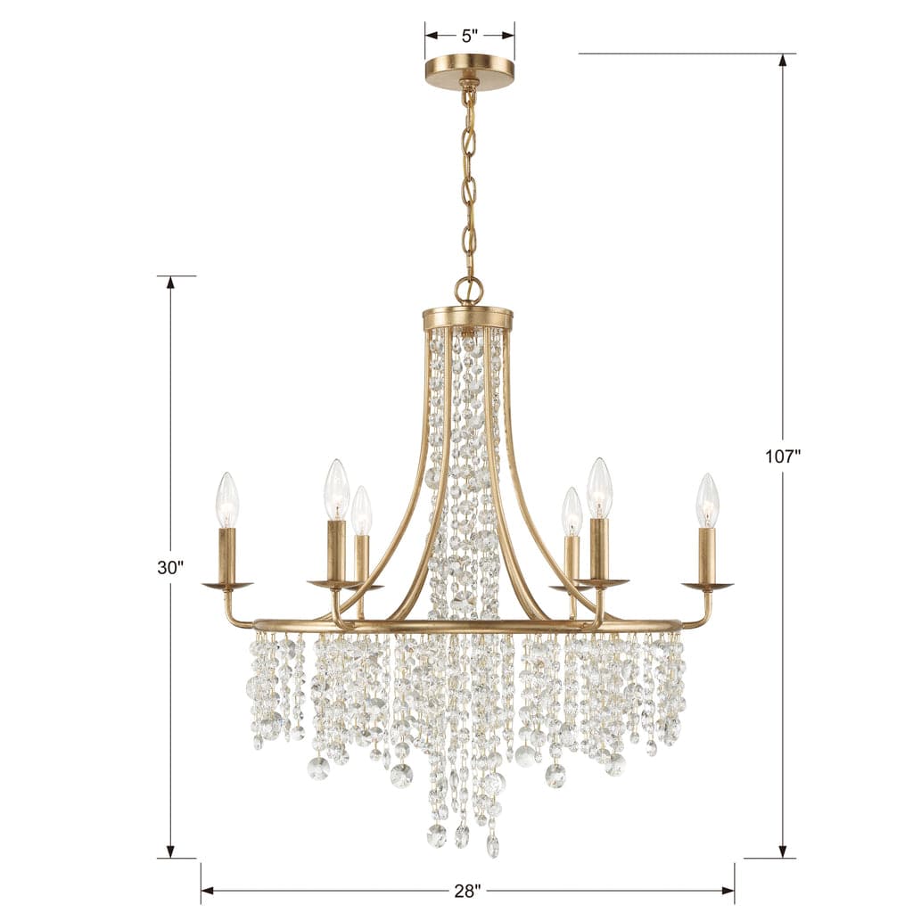 Gabrielle 6 Light Chandelier-Crystorama Lighting Company-CRYSTO-GAB-B7306-GA-Chandeliers-5-France and Son