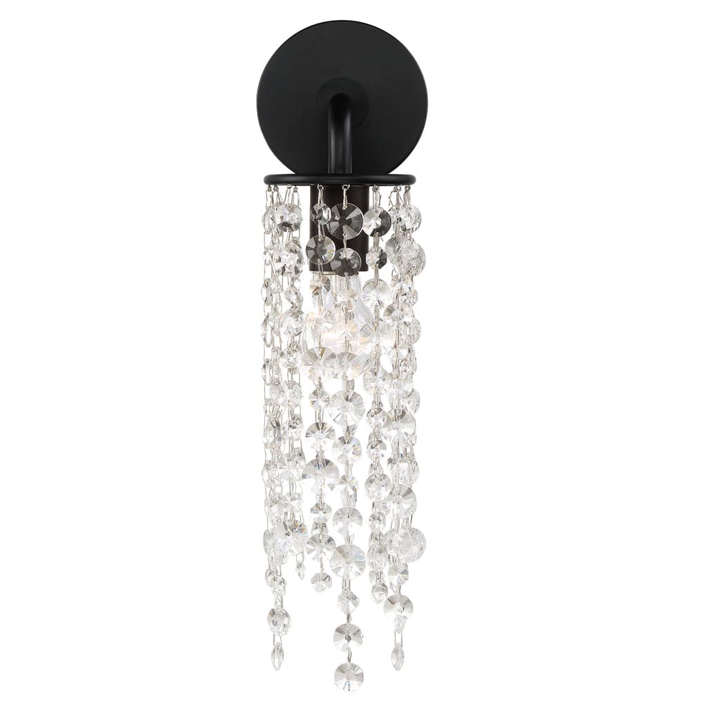 Gabrielle 1 Light Wall Mount-Crystorama Lighting Company-CRYSTO-GAB-B7311-MK-Bathroom LightingMatte Black-2-France and Son