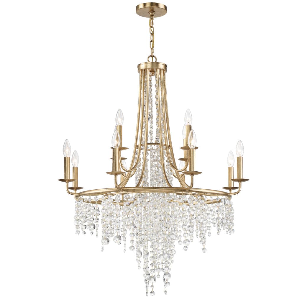 Gabrielle 12 Light Chandelier-Crystorama Lighting Company-CRYSTO-GAB-B7312-GA-ChandeliersGold-1-France and Son