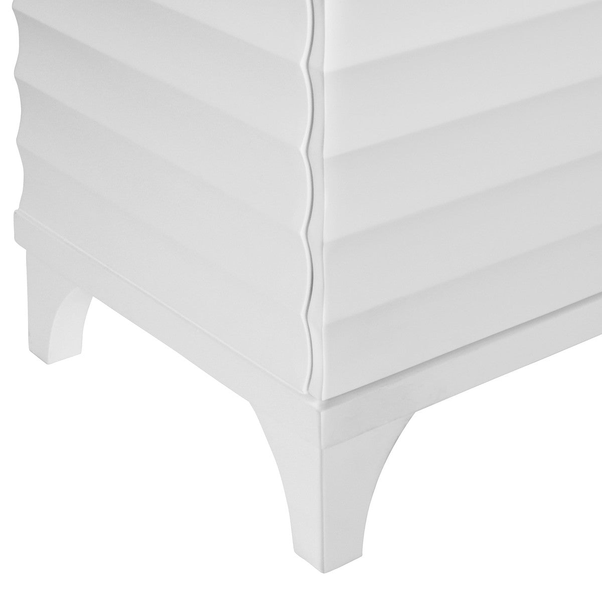 Gates - Four Door Buffet With Horizontal Fluted Detail In Matte White Lacquer