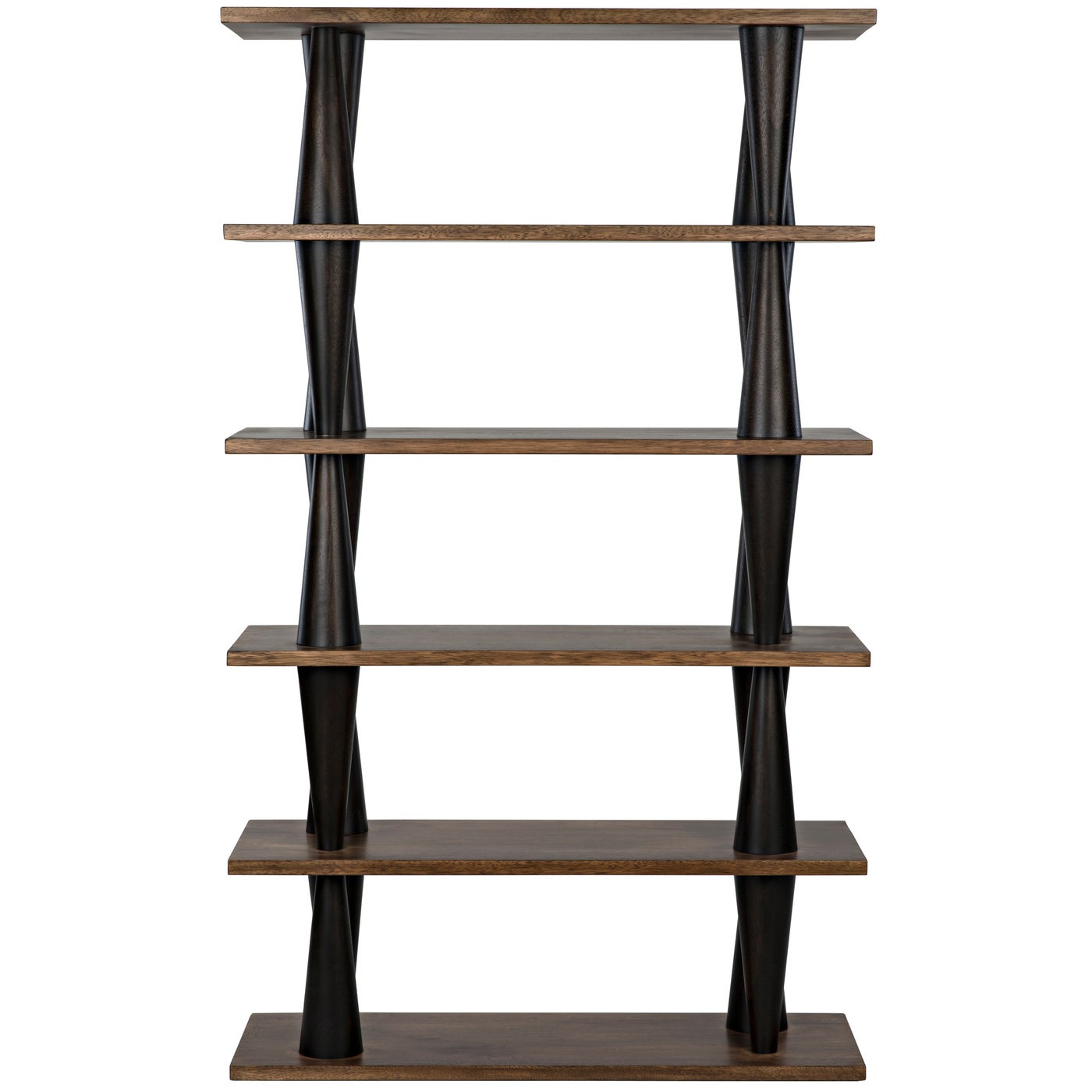 Mood Bookcase - Ebony and Dark Walnut-Noir-NOIR-GBCS217DW-Bookcases & Cabinets-1-France and Son