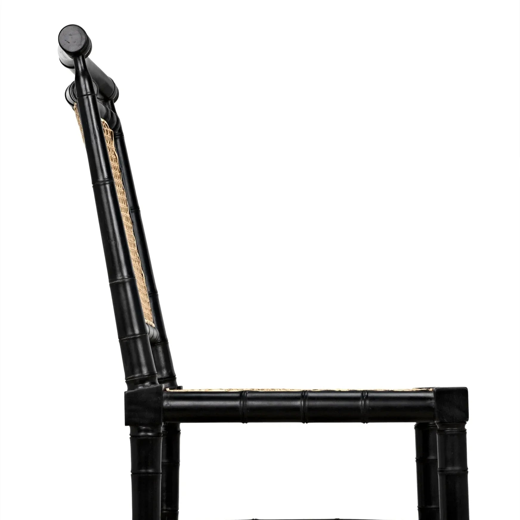 Colonial Bamboo Side Chair, Hand Rubbed Black