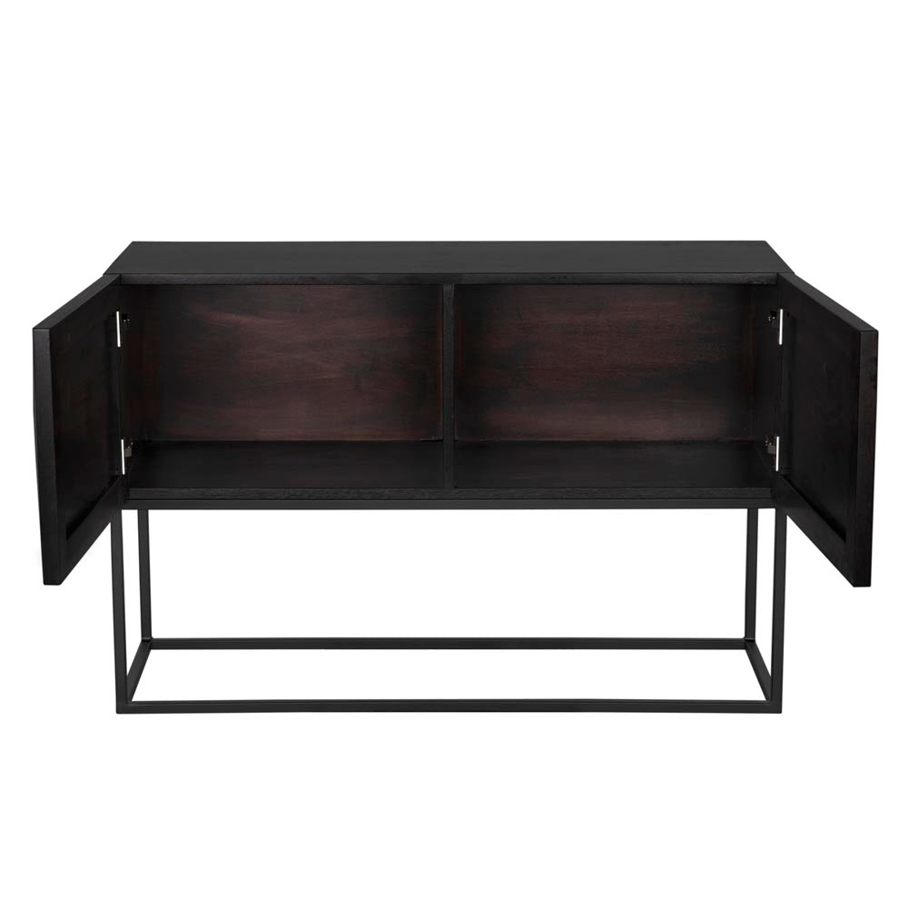 Additional view of Zurich 48" Console, Ebony Walnut in black and ebony.