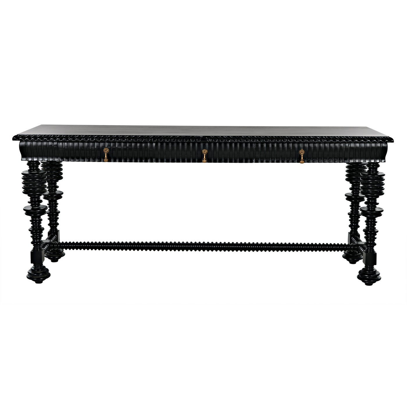 Portuguese Console - Hand Rubbed Black-Noir-NOIR-GCON376HB-Console Tables-1-France and Son