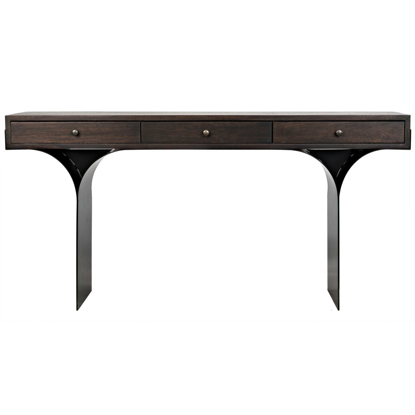 Truss Desk - Ebony Walnut With Steel Legs-Noir-NOIR-GDES178EB-Desks-1-France and Son