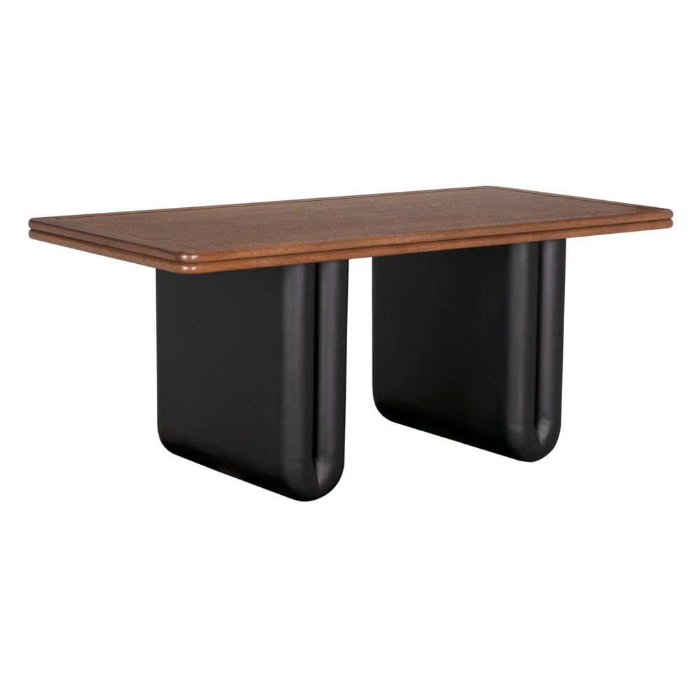 Alternate view of Mila Desk, featuring wood, painted wood or metal, and fixed rectangular work surface.