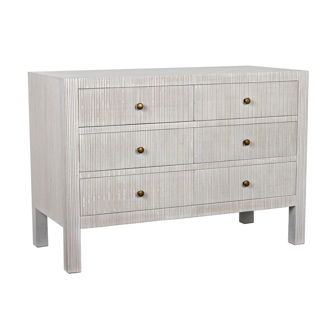 Conrad 6 Drawer Dresser - White-Noir-NOIR-GDRE221WH-Dressers-1-France and Son