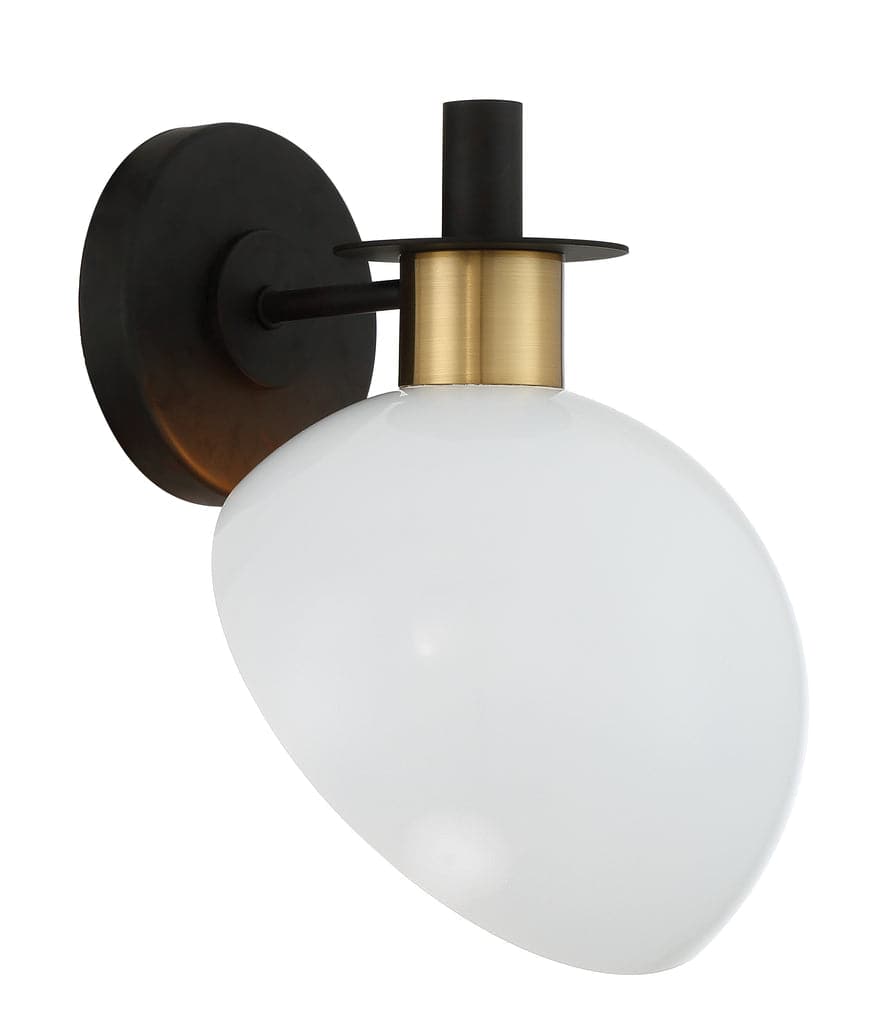 Gigi 1 Light Wall Mount-Crystorama Lighting Company-CRYSTO-GIG-811-BK-AG-Wall Lighting-5-France and Son