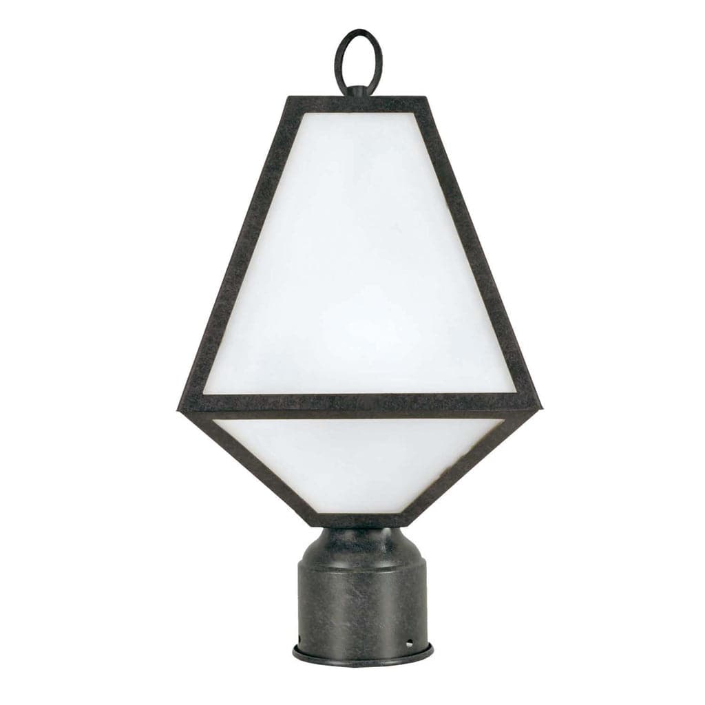 Brian Patrick Flynn Glacier 1 Light Black Charcoal Small Post-Crystorama Lighting Company-CRYSTO-GLA-9707-WT-BC-Outdoor Post Lanterns-1-France and Son