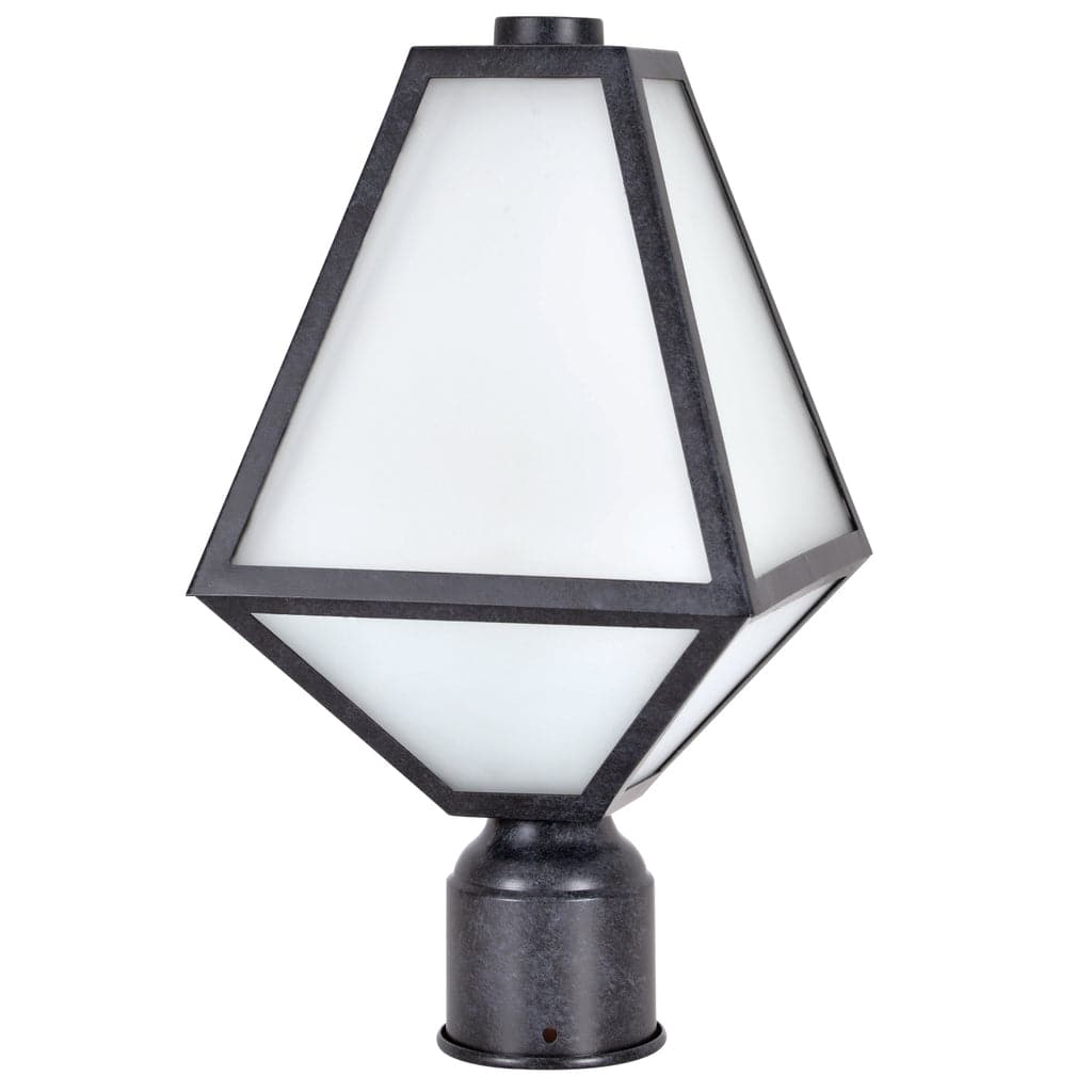 Brian Patrick Flynn Glacier 1 Light Black Charcoal Small Post-Crystorama Lighting Company-CRYSTO-GLA-9707-WT-BC-Outdoor Post Lanterns-2-France and Son