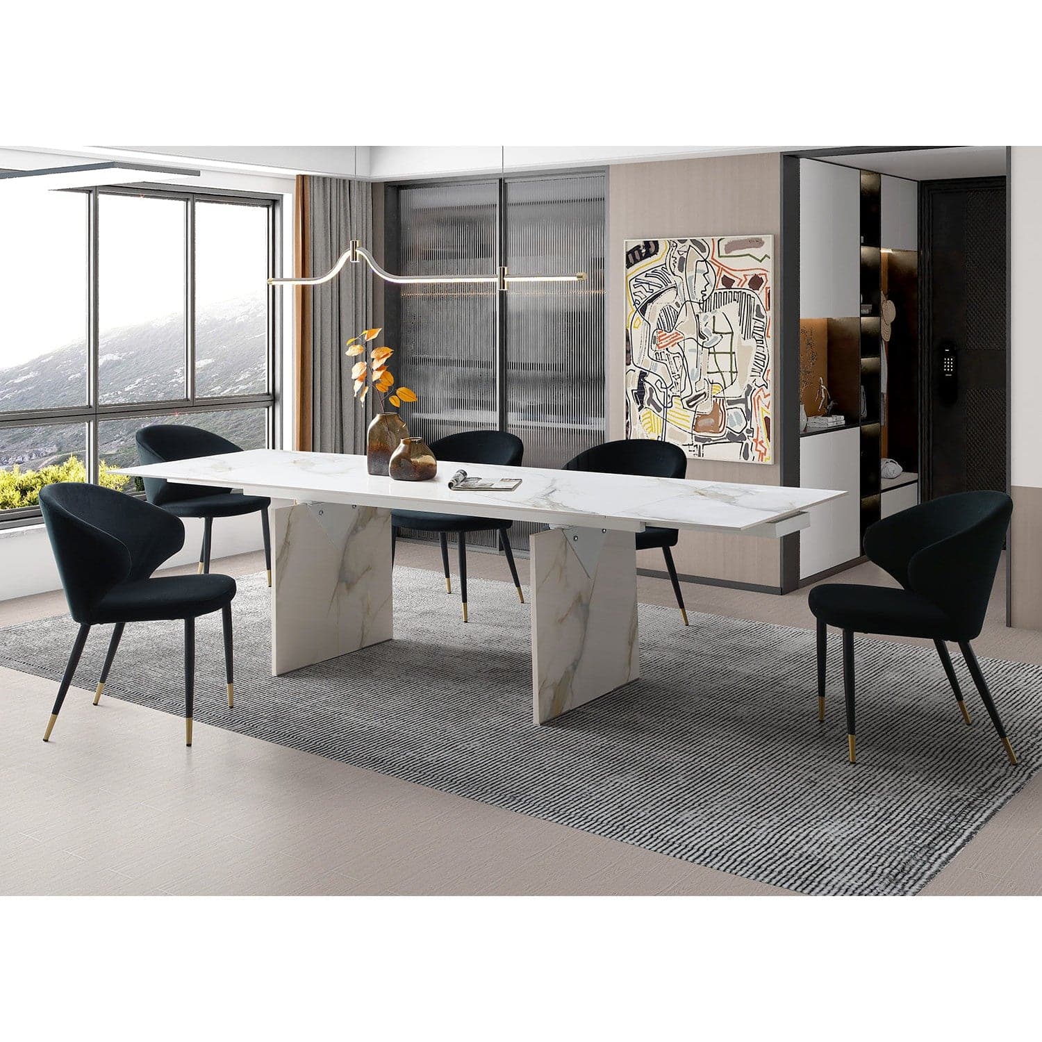 Georgia Extendable Dining Table-Whiteline Modern Living-WHITELINE-DT1930-WHT-Dining Tables-2-France and Son