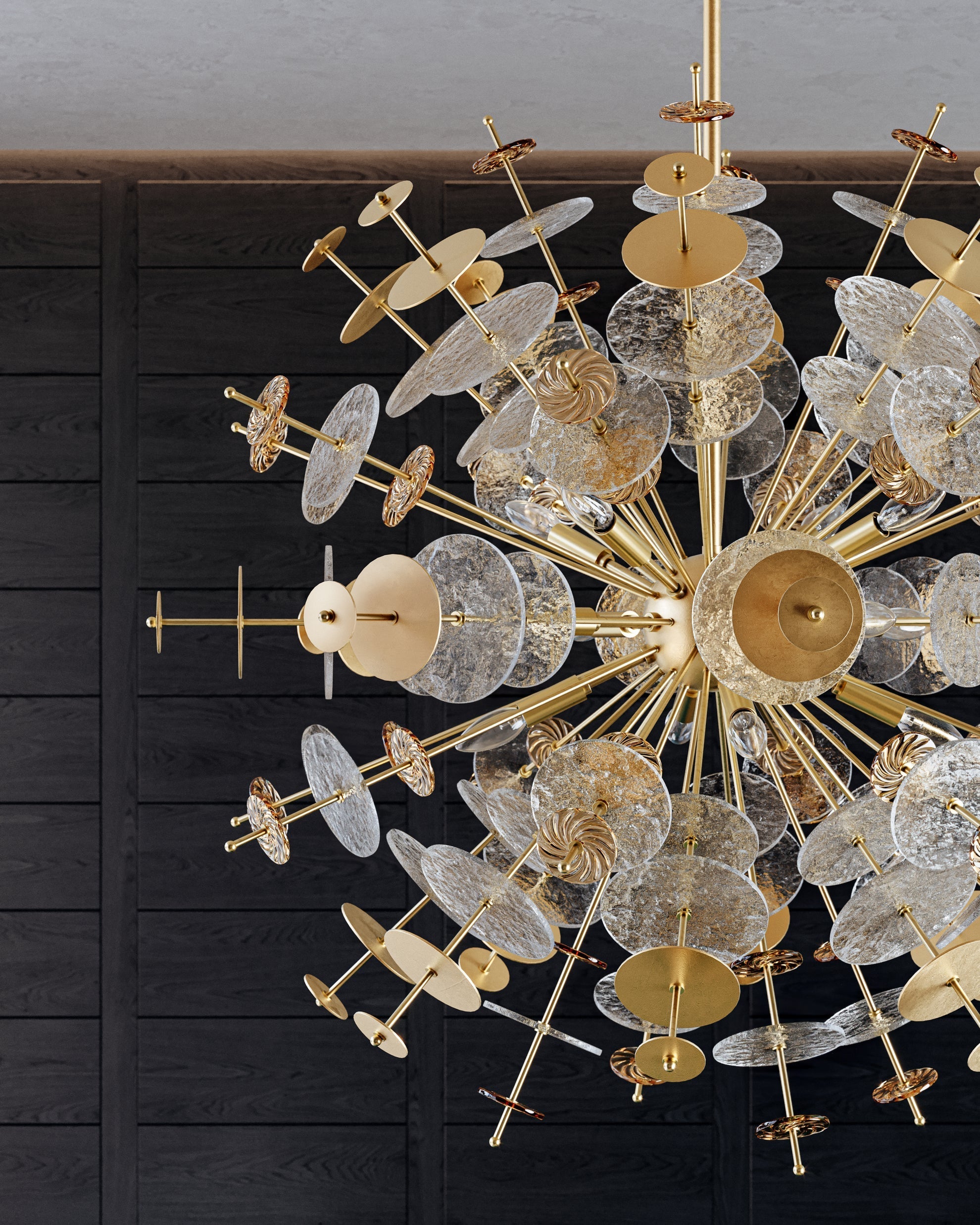 Gleason Chandelier - Vintage Gold Leaf 12 Lights