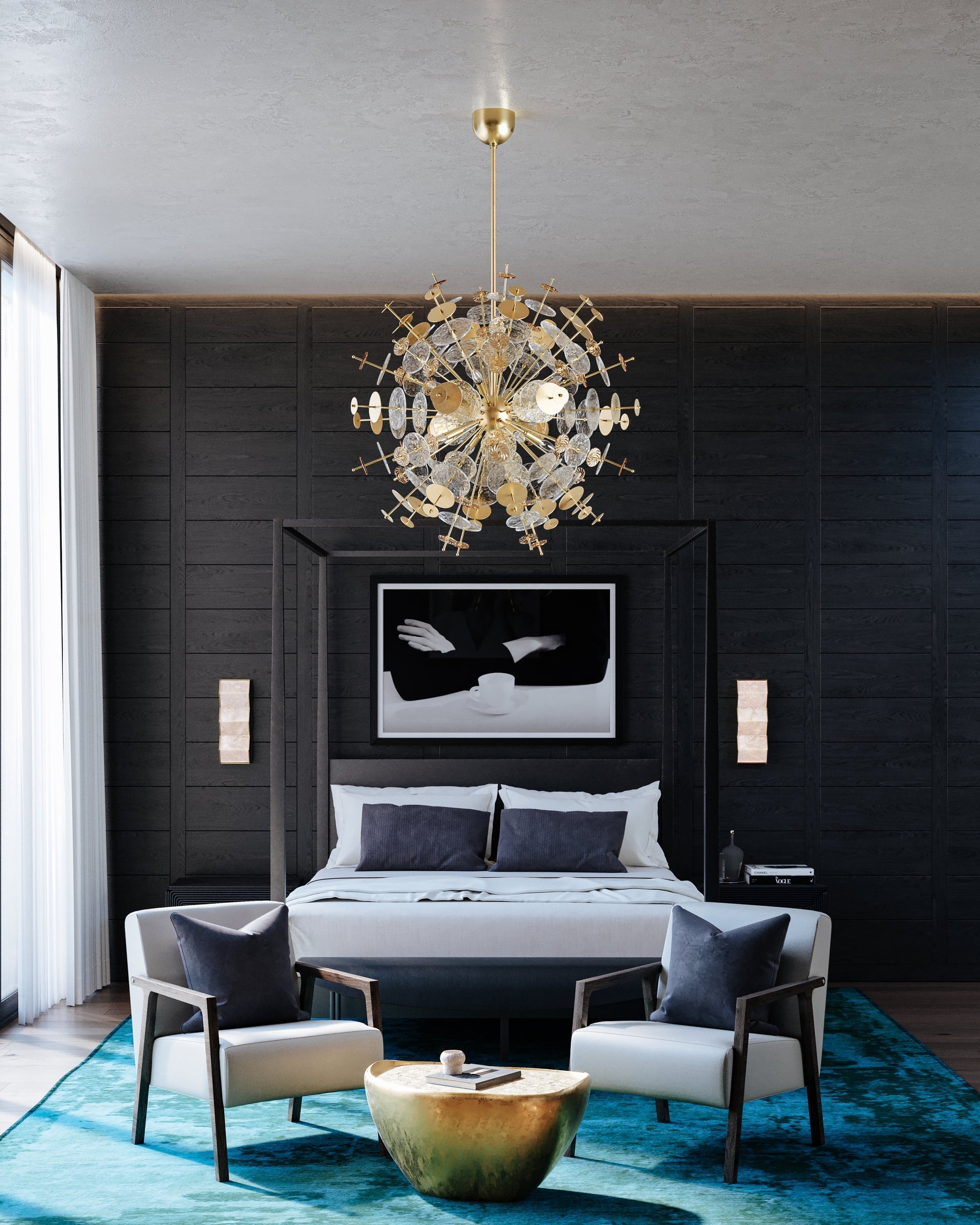 Gleason Chandelier - Vintage Gold Leaf 12 Lights