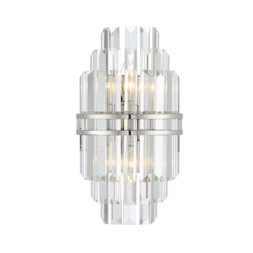 Hayes 2 Light Wall Mount-Crystorama Lighting Company-CRYSTO-HAY-1402-PN-Flush Mounts-1-France and Son