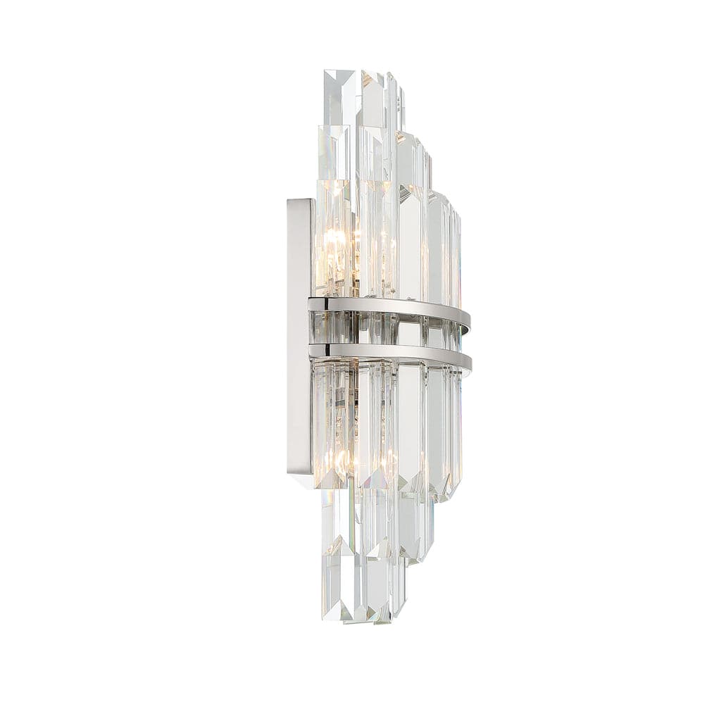 Hayes 2 Light Wall Mount-Crystorama Lighting Company-CRYSTO-HAY-1402-PN-Flush Mounts-3-France and Son