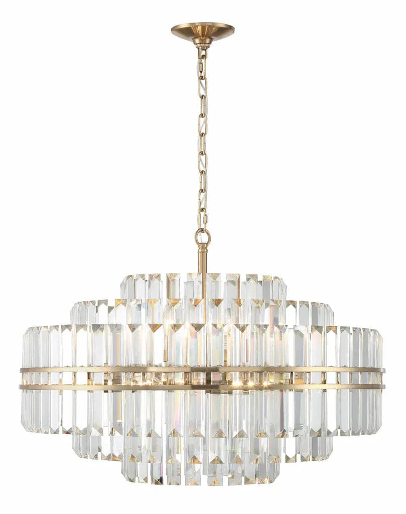 Hayes 16 Light Chandelier-Crystorama Lighting Company-CRYSTO-HAY-1407-AG-ChandeliersRound - Aged Brass-2-France and Son