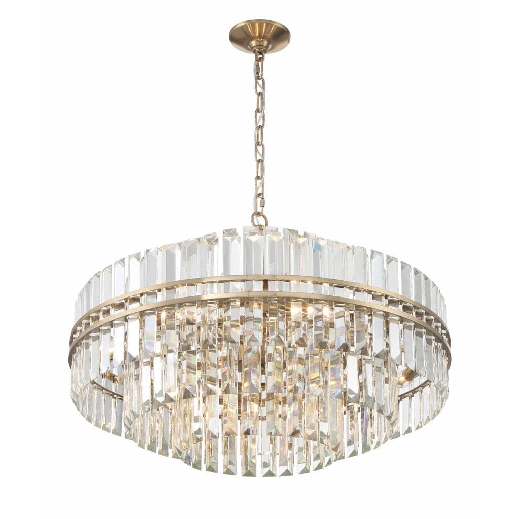 Hayes 16 Light Chandelier-Crystorama Lighting Company-CRYSTO-HAY-1407-AG-ChandeliersRound - Aged Brass-1-France and Son