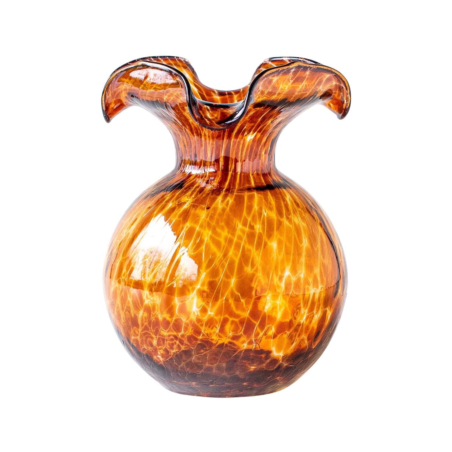 Hibiscus Glass Fluted Vase