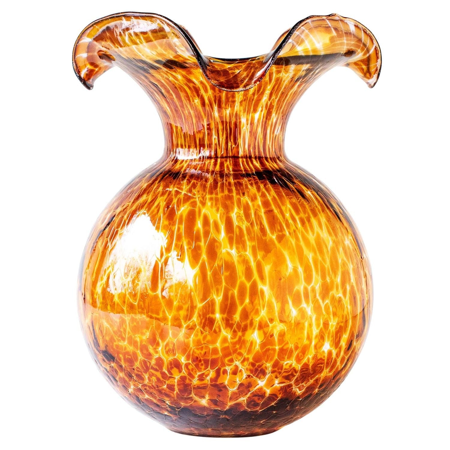 Hibiscus Glass Fluted Vase