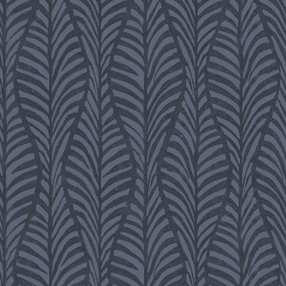 Block Print Leaves Peel And Stick Wallpaper-Tempaper & Co.-Tempaper-HD15020-Wall PaperIndigo-1-France and Son