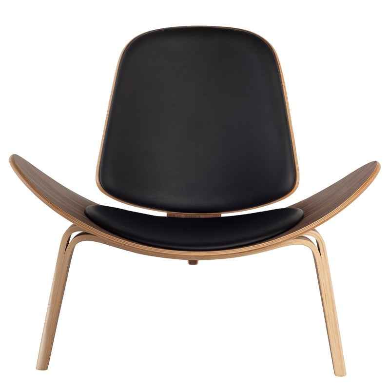 Artemis Occasional Chair-Nuevo-NUEVO-HGEM722-Lounge ChairsBlack & Walnut-1-France and Son