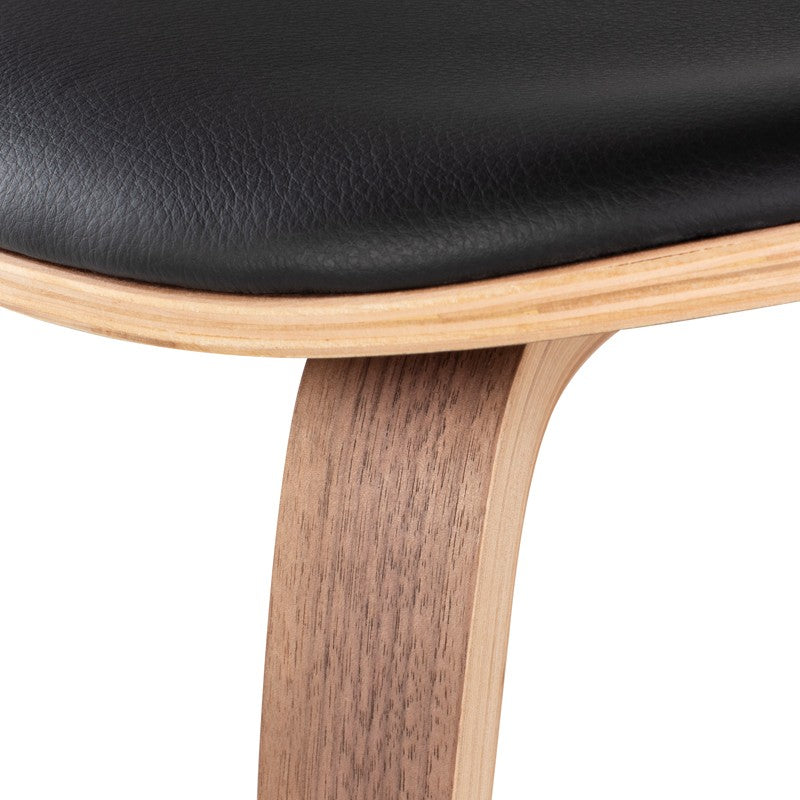 Satine Dining Chair-Nuevo-NUEVO-HGEM783-Dining ChairsWalnut & Black Leather-5-France and Son