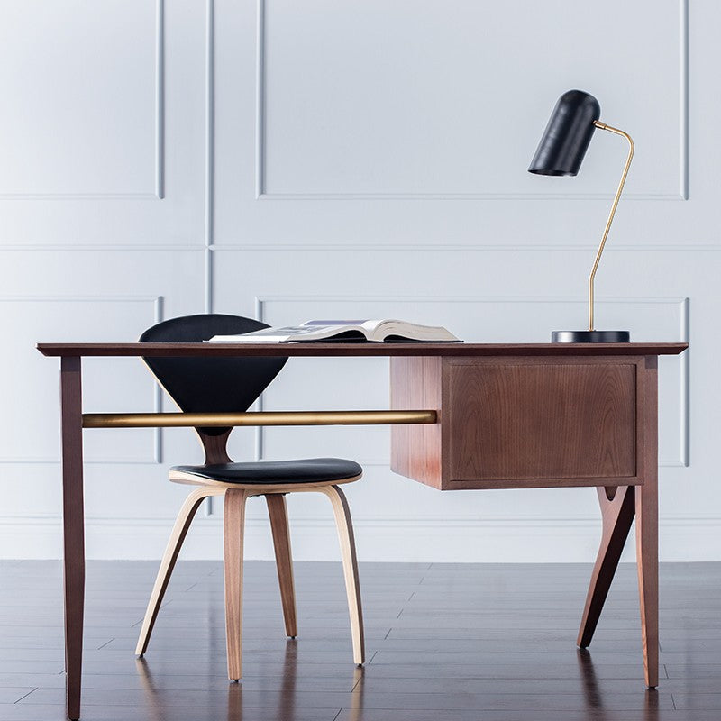 Satine Dining Chair-Nuevo-NUEVO-HGEM783-Dining ChairsWalnut & Black Leather-2-France and Son