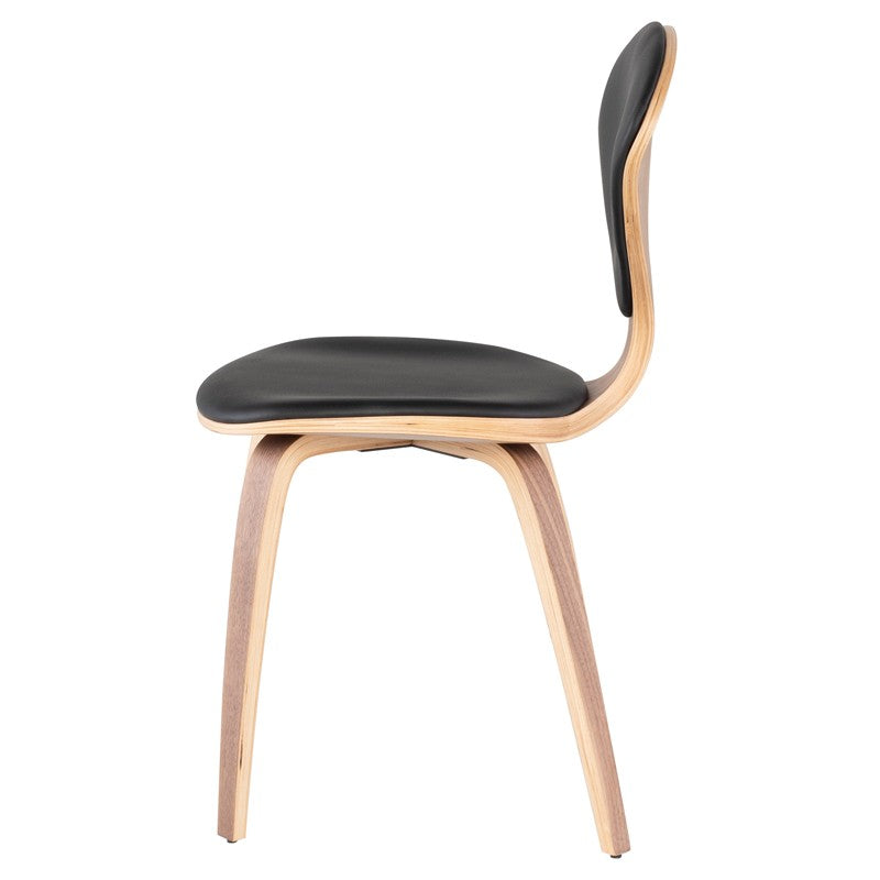 Satine Dining Chair-Nuevo-NUEVO-HGEM783-Dining ChairsWalnut & Black Leather-4-France and Son