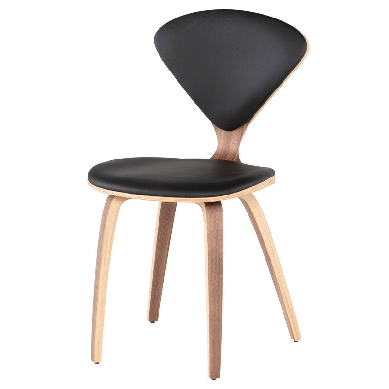 Satine Dining Chair-Nuevo-NUEVO-HGEM783-Dining ChairsWalnut & Black Leather-1-France and Son
