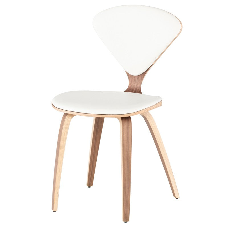 Satine Dining Chair-Nuevo-NUEVO-HGEM784-Dining ChairsWalnut & White Leather-9-France and Son