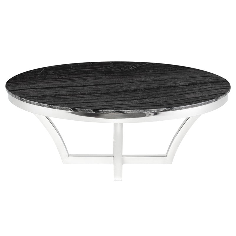 Aurora Coffee Table-Nuevo-NUEVO-HGNA293-Coffee Tablesbrushed gold base-black wood vein-13-France and Son