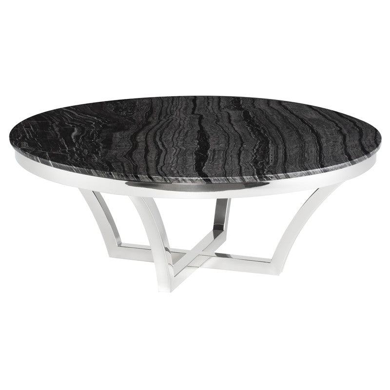 Aurora Coffee Table-Nuevo-NUEVO-HGNA293-Coffee Tablesbrushed gold base-black wood vein-12-France and Son