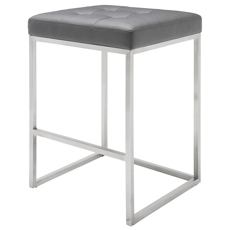 Chi Counter Stool-Nuevo-NUEVO-HGPA108-Bar StoolsGrey naugahyde & brushed stainless frame-44-France and Son