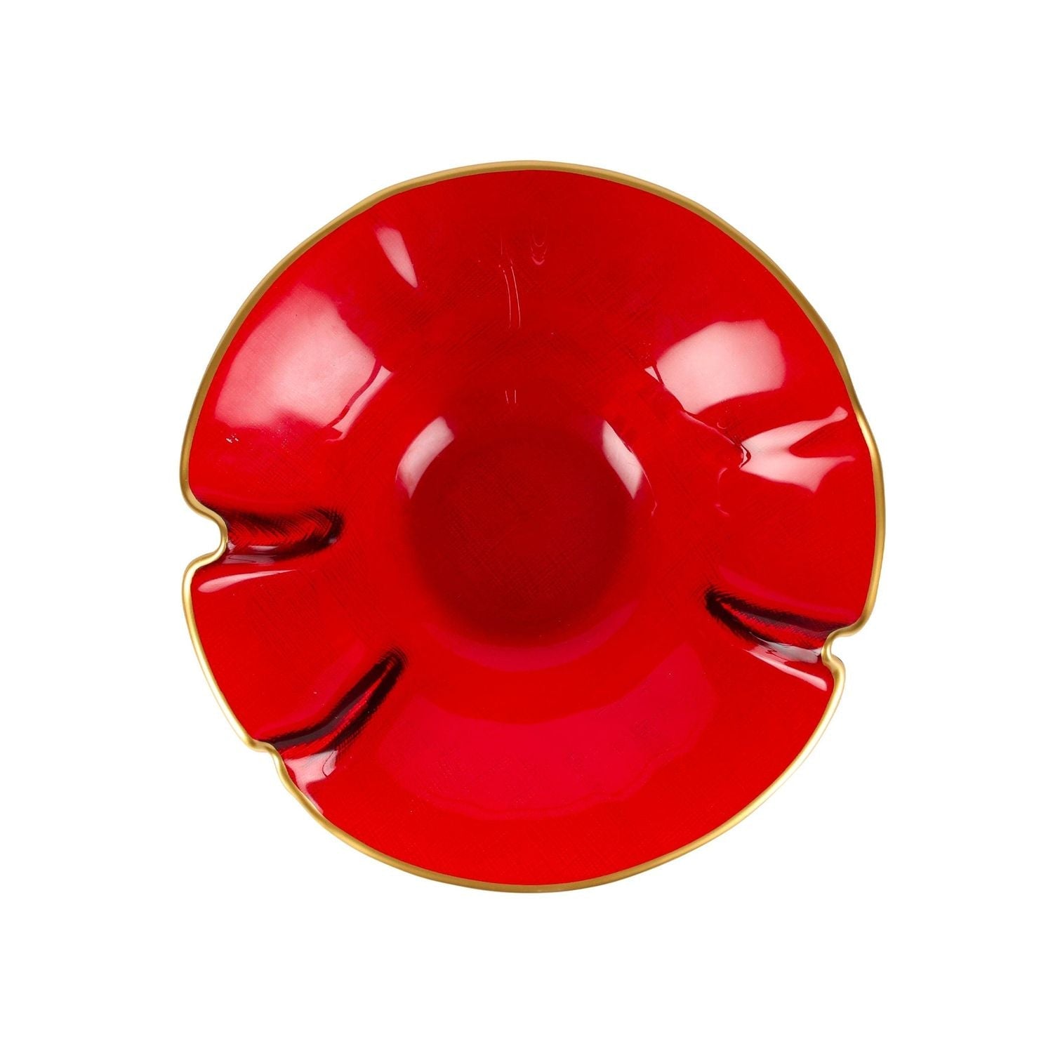Holiday Glass Ruffled Bowl
