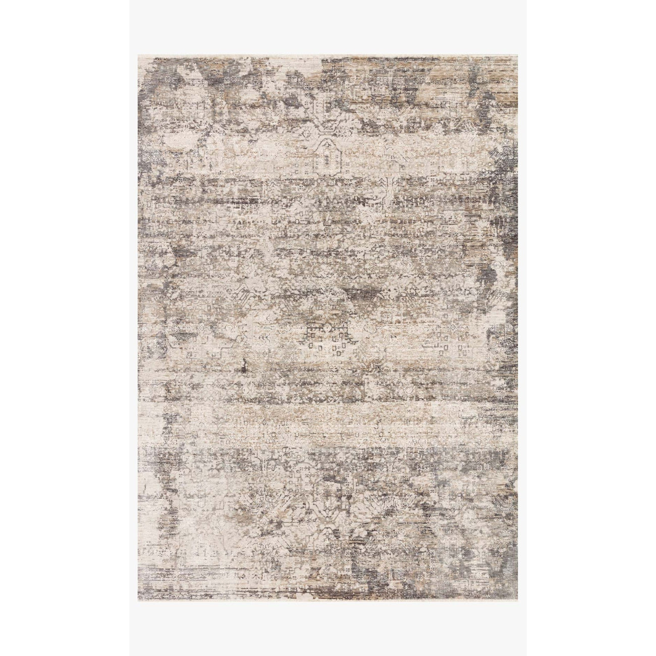 Homage HOM-01 Graphite / Beige Area Rug-Loloi-LOLOI-HOMAHOM-01GTBE2034-Rugs2'-0" x 3'-4"-1-France and Son