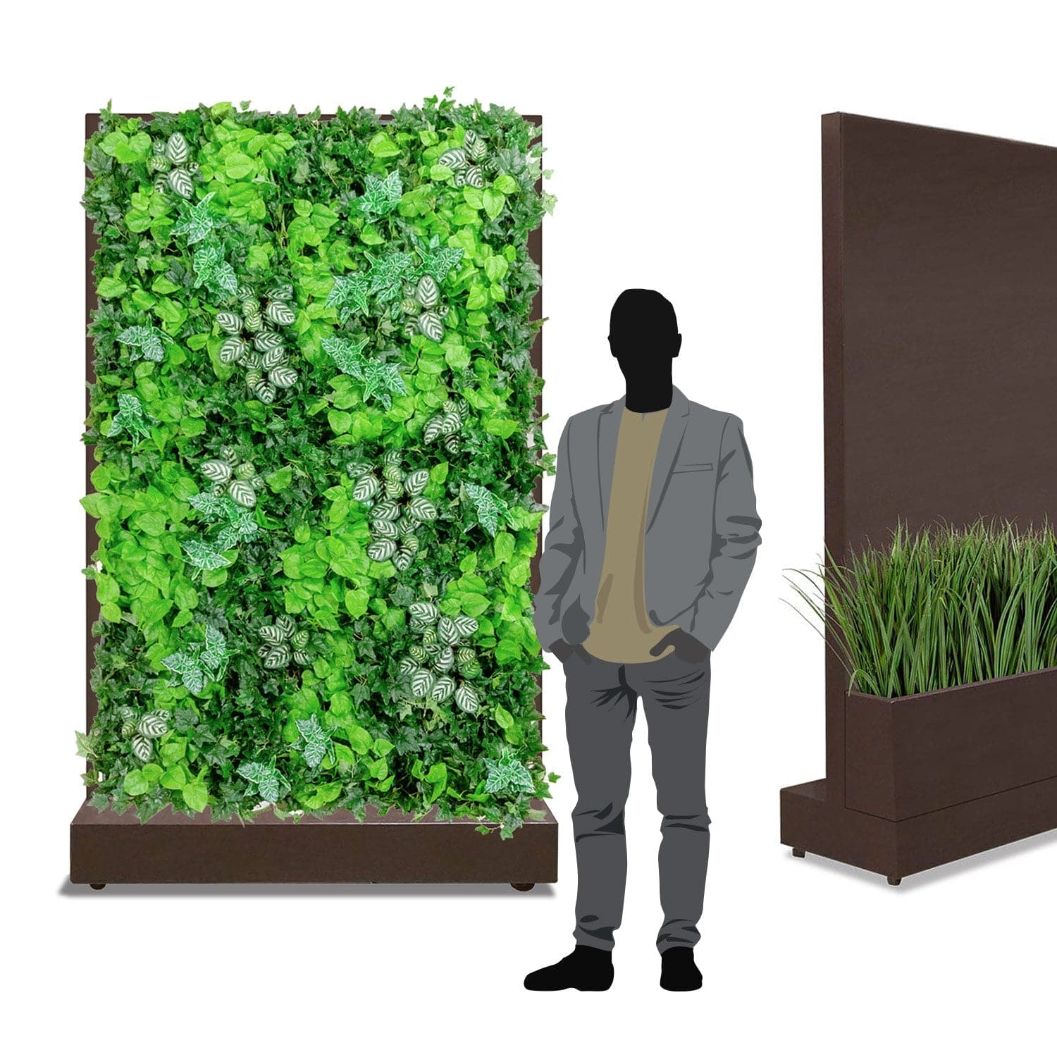 Green Wall - Lush With Movable Partiin - Bronze Black-Gold Leaf Design Group-GOLDL-HY2096-BB-Decorative Objects-2-France and Son