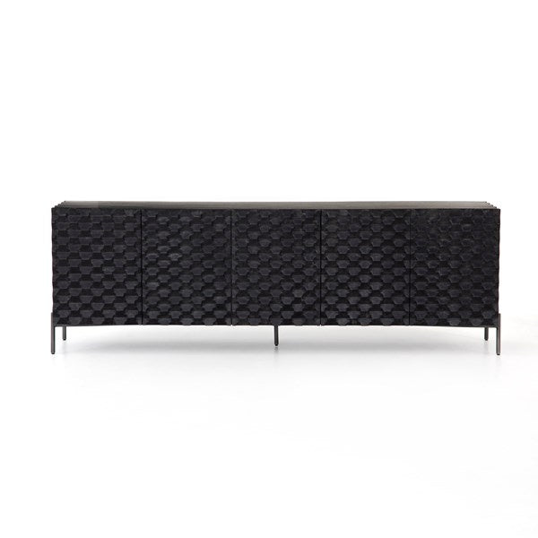Raffael Media Console - Black Wash-Four Hands-FH-IFAL-024A-Media Storage / TV Stands-4-France and Son