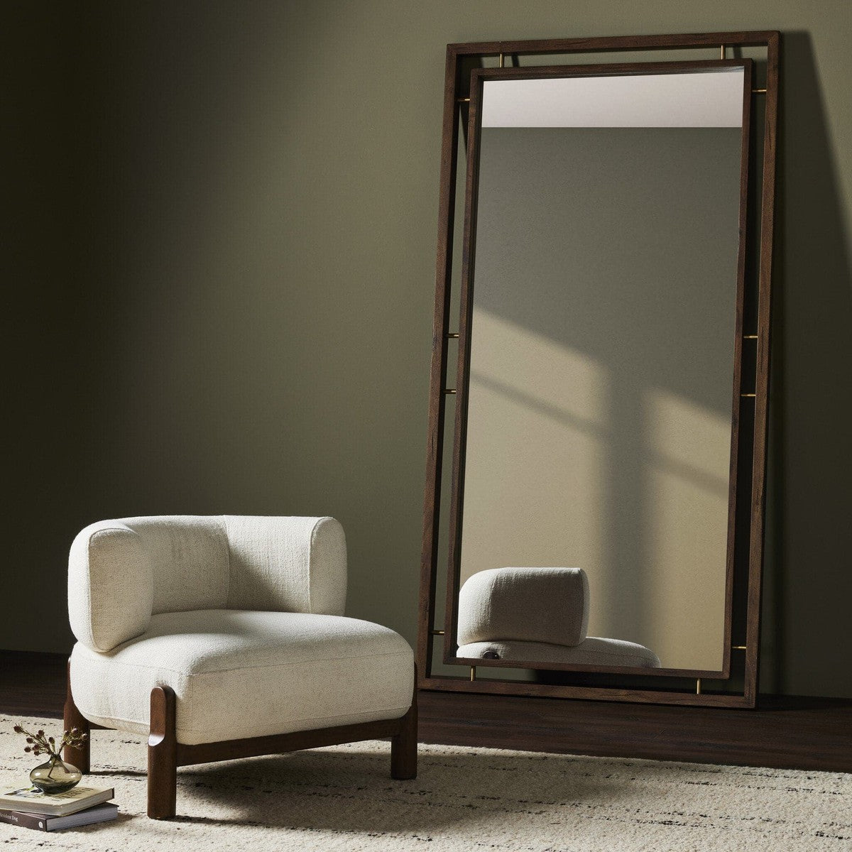 Belmundo Floor Mirror - Weathered Acacia