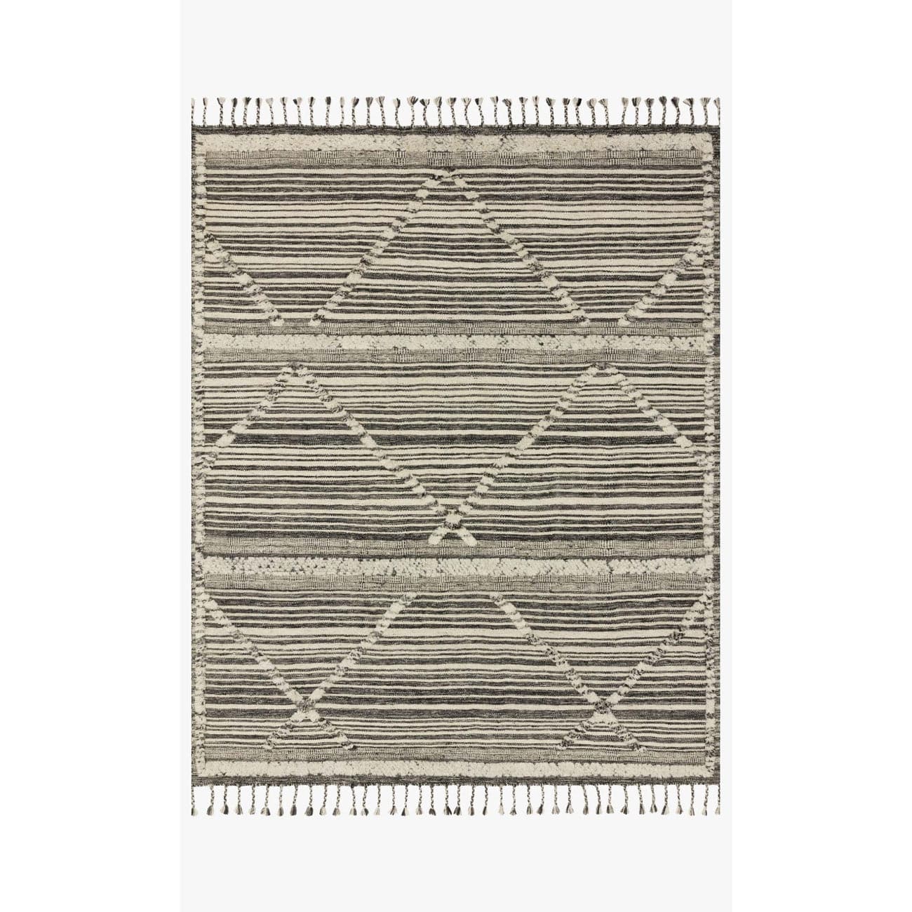 Iman IMA-01 Ivory / Charcoal Area Rug-Loloi-LOLOI-IMANIMA-01IVCC2030-Rugs2'-0" x 3'-0"-1-France and Son