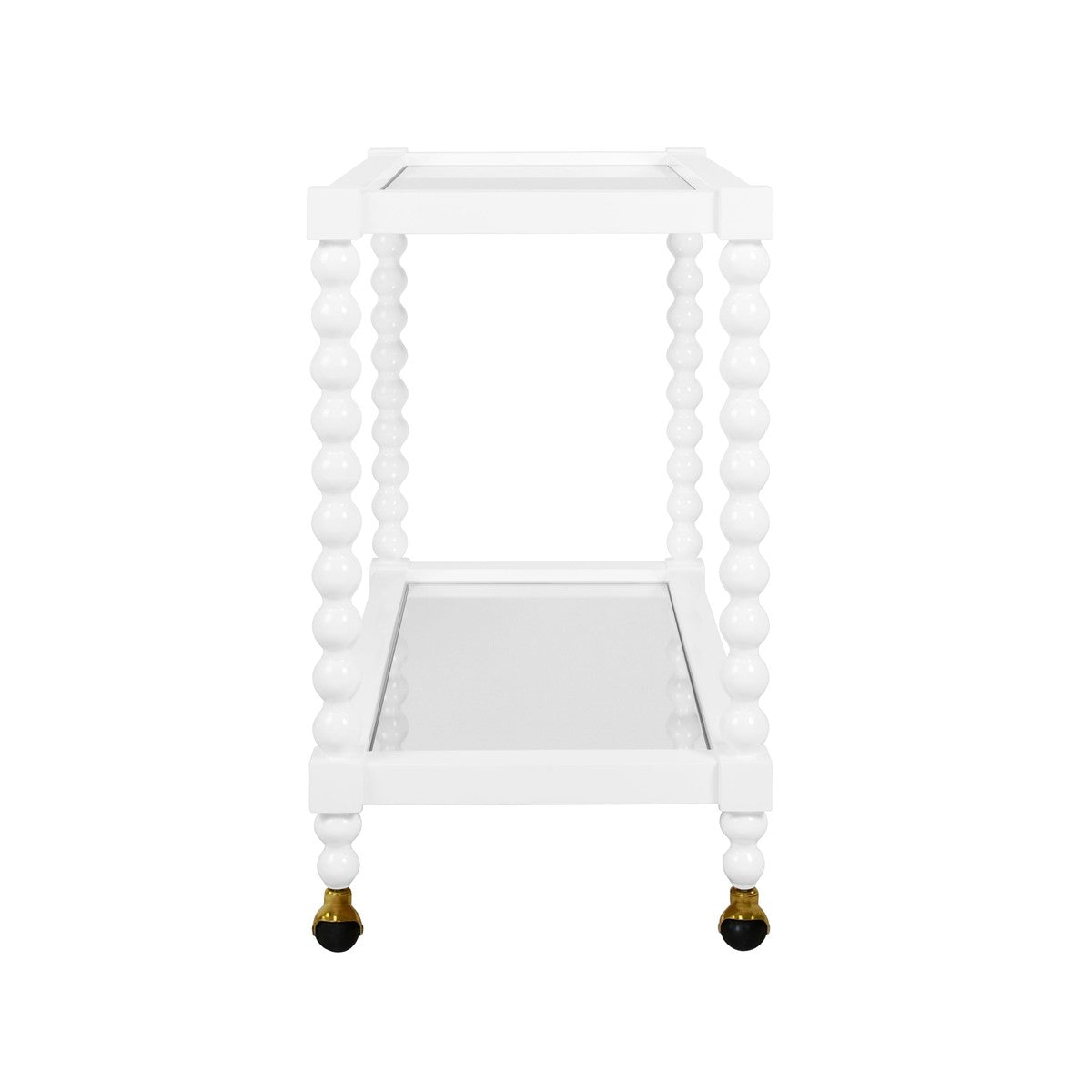 Isadore - Bobbin Style Bar Cart In White Lacquer